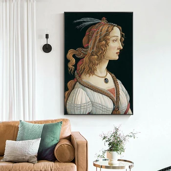 Portretas Jauna Moteris, Sandro Botticelli, Žinomų Tapybos Sienos Meno Dekoras Drobė Spausdinama ant Drobės, Nuotraukų Kambarį