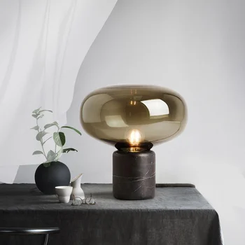Postmodernios minimalistinio marmuro Šiaurės dizaineris naktiniai staleliai, lempa, miegamojo kambarį kūrybinė asmenybė mažas stalo lempa WF1026