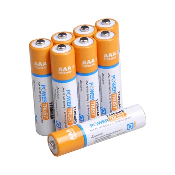 PowerTrust 8 Paketus 1100mAh 1.2 V AAA Ni-MH Baterija AA, AAA tipo Baterijos (Byla yra komplekte)