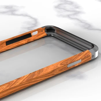 Prabanga Aliuminio, Metalo, Medienos Bumper Case for iPhone 12 12Pro 12Mini 12ProMax Slim Natūralios Medienos Prekės Telefono Dangtelį
