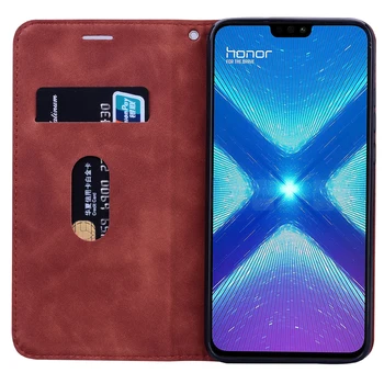 Prabanga Atveju Huawei Honor 8X Dėklas Telefono dėklas Padengti Honor8X atvejais Shell odos Magnetinio Flip Case Cover Apvalkalą Funda
