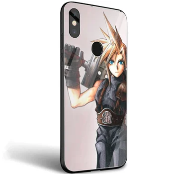 Prabanga Telefoną Atveju Redmi 4X 6A Pastaba 5 6 7 Pro Grūdinto Stiklo Atgal Padengti Coque Final Fantasy VII FF7