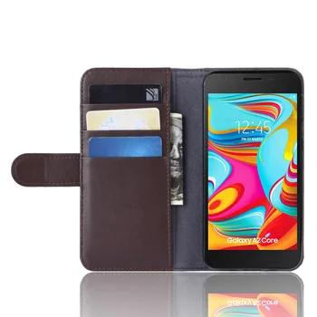 Prabangus natūralios Odos Flip Case For Samsung Galaxy A2 Core Atveju Piniginės Kortelės lizdas Krepšys Funda Samsung A2 Core SM-A260F coque