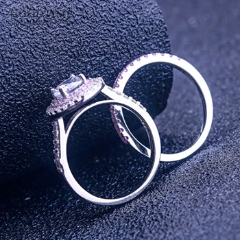 Prabangus Žiedas Moterims 925 Sterlingas Sidabro Cirkonis Nuotaka Vestuvių Žiedas, Kalnų Krištolas Dalyvavimas Papuošalai, Aksesuarai Mergina Šalis