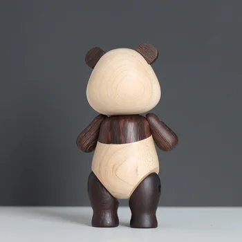 Prabangūs Mediniai Panda Figūrėlės Kokybės Originalus Gyvūnų Miniatiūriniai Medžio Skulptūra Ir Dekoratyvinė Kambarį Ornamentu Gimtadienio Dovana Naujas