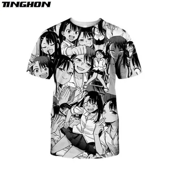 Prašome Dont Suteneris Man Nagatoro T-shirt Cool Juoda Balta Anime Tee Unisex Pora Trumpas Rankovės Hip-Hop Viršūnes Plius Dydis XS 6XL 7XL