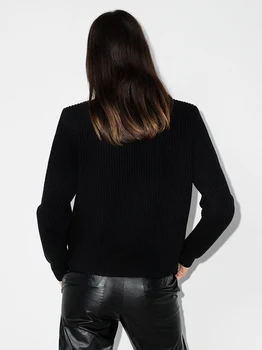 Prekės Dizaineris Megzti Atidaryti Striukė Dygsnio 2020 Mados V kaklo Aukso Grandinę Laisvi Juodas Megztinis Megztinis Kailis Streetwear