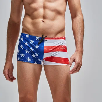 Prekės vyras maudymosi kostiumėliai boksininkas prekės vyriškos maudymosi glaudės Seksualus Nacionalinės vėliavos paplūdimio Šortai Boksininkų kostiumas Vyrams maudymosi kostiumėlį Banglenčių kelnės