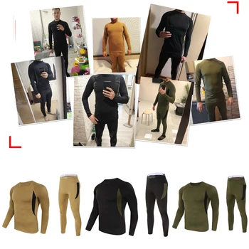 Prekės vyriški Žieminiai Drabužiai, Šilumos Marškinėliai, Kelnės Ilgai johns Vilnos šilumos apatiniai 2-pc /set Antblauzdžiai vilnos Vyrų Bėgimo kostiumas