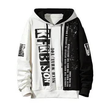 Prekės Vyrų Hoodie Palaidinės Negabaritinių Hip-Hop Japonijos Streetwear Pavasario Gobtuvu Vyrų Mados Atsitiktinis anglų Gaffiti Vyrų Hoodie