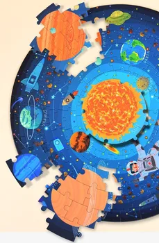 Prekės Įspūdį 150pcs Kosmoso Saulės Sistema ir Dieną, ir Naktį Scena Vaikams, Švietimo Dėlionė Žaislas Gimtadienio dovana