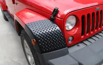 Priekiniai Varantys Antakių Wrap Kampo gaubtas, Apdaila, Apdailos Lipdukas, skirtas Jeep Wrangler JK 2007-2017 ABS Juoda Automobilio Išorės Priedai