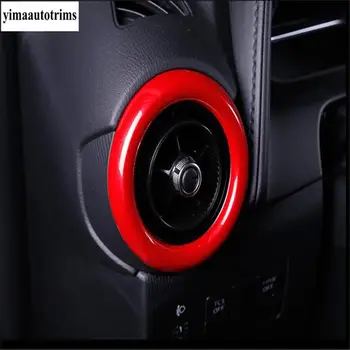 Prietaisų skydelio Oro Kondicionavimo sistema KINTAMOSIOS srovės Lizdo Angos Apdaila Apskritimo Žiedas Dangtelis Apdaila Tinka Mazda CX-3 CX3 2016 - 2020 M. ABS / Raudona Stilius