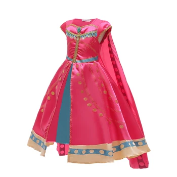 Princesė Aladdin Bamblys Mergina Jazminų Dress Helovinas Merginos Jazminų Kostiumas su Išgalvotas Žaliojo Vasaros Raudona Arabų Tradicinių Drabužių