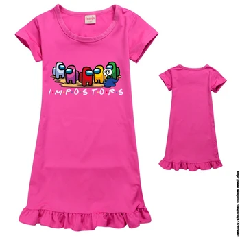 Princesė vasaros naktį suknelė vaikų pajama vaikų namų drabužiai, kūdikių cartoon Tarp Mūsų pižamą mergina sleepwear skraiste