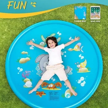 Pripučiami Purkštuvų Splash Žaisti Kilimėlis, Lauko Žaislų Purškimo Kilimėlis, Vaikams, Vaikams, Vaikiška Trinkelėmis Fontanas Žaisti taškas Paplūdimio poilsiui dalis