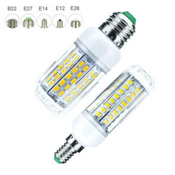 Pritemdomi E27 LED Lempa E14 E12 LED Lemputė SMD 5730 Kukurūzų Svogūno 48 64 90 šviesos Diodų Šviestuvo LED Žvakė Šviesos Namų Puošybai Ampulä -