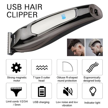 Profesionalios plaukų Žirklės, Plaukų clipper vyrų elektrinės žoliapjovės LCD Ekranas mašina, kirpykla, Plaukų Pjovimo Staklės, USB Įkraunamą