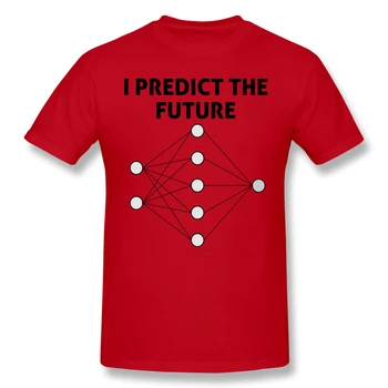 Programuotojas Marškinėliai Raudoni Marškinėliai Neuroninis Tinklas Mašina Mokymosi Prognozuoti Ateitį Vyrų Mados Trumpas Rankovės