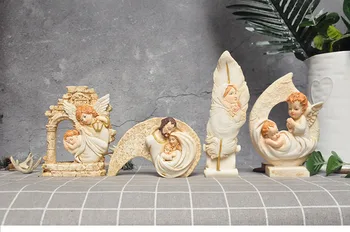 PRZY Silikono Formos Minkštas Pelėsis 4 Stilius 3D Katalikų Mergelės Marijos Jėzus Angelas Dervos Gipso Šokolado Žvakė Saldainiai Pelėsiai, Pelėsiai