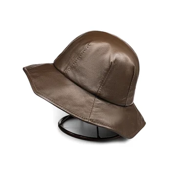 Pudi moterims, natūralios odos kepurė hat 2020 naujas prekės ženklas nekilnojamojo avių odos saulės, skrybėlės, kepurės HL929