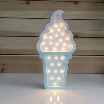 Puikus 3D Mediniai ledų LED Nakties Šviesos Kūdikio Miegamojo Naktį Lempos Baterija LED Sienos Žibintai Vaikų Namų dekoro