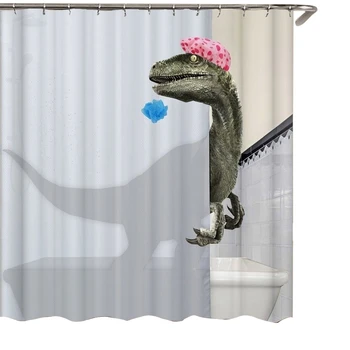 Puikus Maudymosi Dinozaurų Spausdinti Dušo Užuolaidos Vandeniui Vonios Uždanga Dušo Priedai Vonia Curtain180x180Cm