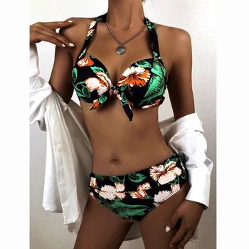 Push-Up Bikinis 2021 Seksualių Moterų Maudymosi Kostiumėlį, Maudymosi Kostiumėliai, Moterų Spausdinti Brazilijos Bather Bikini Komplektas Biquini Maudymosi Kostiumą Paplūdimio
