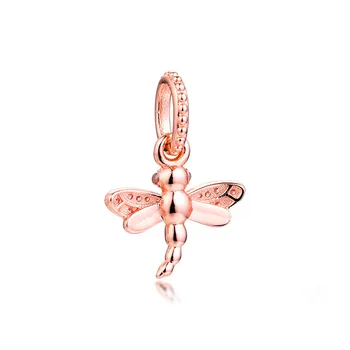 Putojantis Dragonfly Pakabukas Tinka Žavesio Apyrankę Femme Rose Aukso Papuošalų Nutiesti Akmenys, Krištolo Karoliukai Papuošalai Priėmimo 2020 Naujas