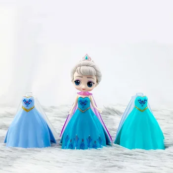 Q Posket Disney Užšaldyti Veiksmų Skaičius, Žaislų PVC Anna Elsa Tinker Bell Jazminų uzpost Lėlės 18 Rinkiniai Drabužius Mergina Kalėdų Dovana