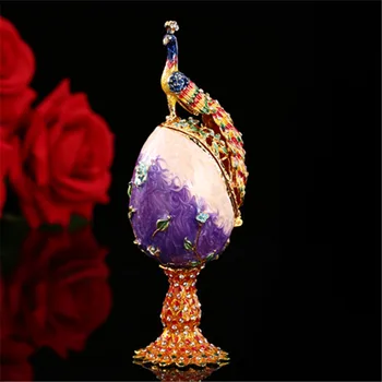 QIFU Derliaus Povas Amatų Violetinė Faberge kiaušinis Statulėlės, Papuošalai Langelį Apdaila