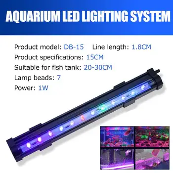 Quarium Šviesos diodų (LED) Vandeniui Žuvų Bakas Šviesos samteliais Lempa Akvariumų Dekoracijos, Apšvietimas Augalų Lempos 15-ne didesnis kaip 36 cm 220V Septynių spalvų