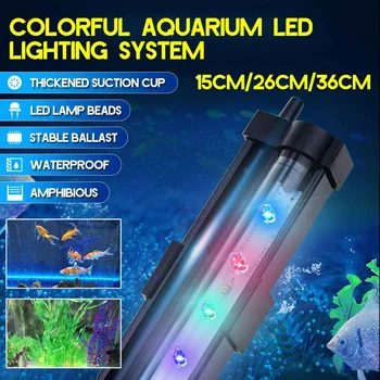 Quarium Šviesos diodų (LED) Vandeniui Žuvų Bakas Šviesos samteliais Lempa Akvariumų Dekoracijos, Apšvietimas Augalų Lempos 15-ne didesnis kaip 36 cm 220V Septynių spalvų