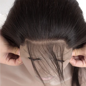 QueenLike Produktų Peru Nėriniai Priekinio Uždarymo Su Ryšulių, Žmogaus Plaukų Ne Remy 3 4 Tiesūs Plaukai Ryšulius Su Priekinės