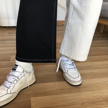 QWEEK Aukšto Juosmens Moterų Džinsus, Kelnes Harajuku Kratinys Pločio Kojų Kelnės Moterims 90-ųjų Estetinės Kelnės Moterims korėjos Stilius Laisvas Kelnes