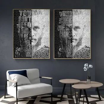 Ragnar Lothbrok Vikingai Nuotraukas abstrakčiosios Tapybos Drobės tapyti Aliejumi Tapyba, Plakatas Modernios Sienos Meno Svetainės Namų Dekoro