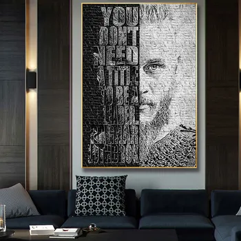 Ragnar Lothbrok Vikingai Nuotraukas abstrakčiosios Tapybos Drobės tapyti Aliejumi Tapyba, Plakatas Modernios Sienos Meno Svetainės Namų Dekoro