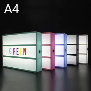 Raidžių Kortelių, USB Powered Kino Švieslentę A4/A6 formato LED Derinys Naktį šviesdėžės Lempos 