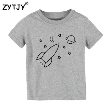 Raketų žvaigždžių kosmoso planetos Spausdinti Vaikai marškinėlius Berniukui, Mergina marškinėliai Vaikams, Vaikiška Drabužius Juokinga Viršuje Tees Lašas Laivas Y-87