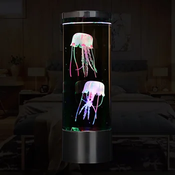 Ramus Vandenynas Modeliavimas Cilindrinis Akvariumas Žuvų Bako Lemputė USB Plug-in LED Jellyfish Šviesos Spalvinga Spalva Keičiasi B