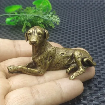 Rankų darbo kieto žalvario zodiako gyvūnų bronza šuo retro likimo šunų mielas šuo arbatos pet bronzinė statula