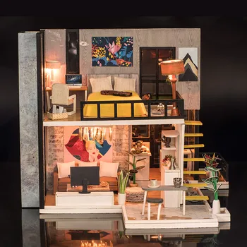 Rankų darbo Lėlės Namas su Baldais Miniatiūriniai 
