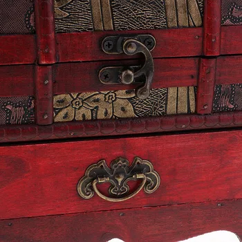 Rankų Darbo Medienos Derliaus Papuošalų Dėžutė Namų Dekoratyvinis Žiedas, Karoliai Pakabukas Organizatorius Atveju