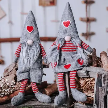 Rankų darbo švedų Kalėdų Santa Gnome Pliušinis Lėlės Atostogų Figūrėlės Žaislas Kalėdos Namų Puošyba, ilgai skrybėlę elfai susieta barzda dekoras