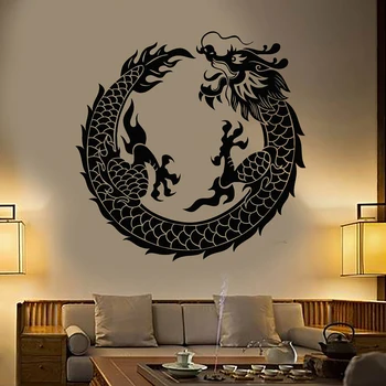 Ratas Dragon Sienos Lipdukas Azijos Kinų Drakonas Sienos Lipdukai Fantazijos Japonijos Lipdukai, Vinilo Namų Kambarį Dekoro Plakatas X902