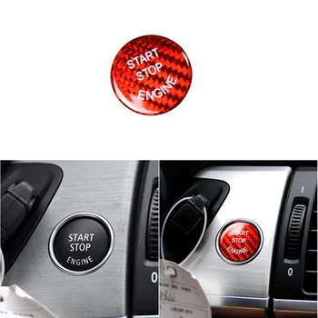 Raudona Anglies Pluošto Variklio Start Stop Mygtukai Lipdukas Apdaila tinka BMW E70 