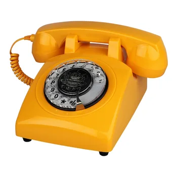 Raudona Retro Telefonai Corded Antikvariniai Pasukimo Dial Telephone Derliaus Classic 