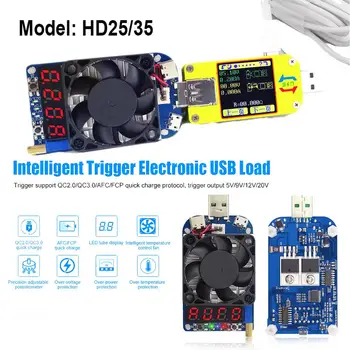 RD HD25 HD35 Sukelti QC2.0 QC3.0 Elektroninių USB Apkrovos Rezistorius Adj. Srovė 35W Įtampos Srauto Matuoklis Greitai Įkrauti Testeris