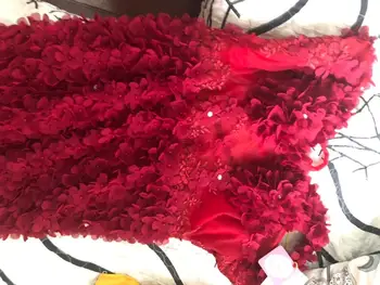 Realios Nuotraukos Vakaro Suknelės Undinė V-kaklo Gėlės Seksualus Vynas Raudonas Ilgas Šalis, Prom Dress Vakare Chalatai 2020 Vestido De Festa JW71