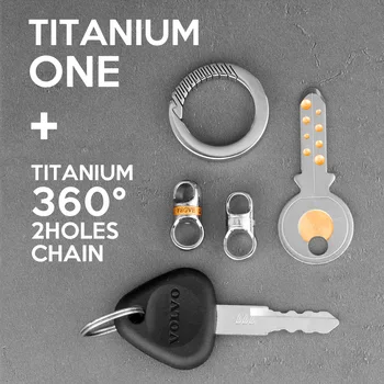 Realus Titano Klavišą, Grandinės Iš Nerūdijančio Plieno, Suktis 360 Laipsnių Sukimosi Raktų Žiedas Aukštos Kokybės Automobilių Keychain Pasagos Formos Sagtis Ryšys
